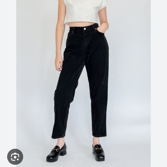 VNTG Levi’s 550 90s(1996)Classic Black Denim Jeans ASO MADISON BEER SZ 5Long - Picture 15 of 15